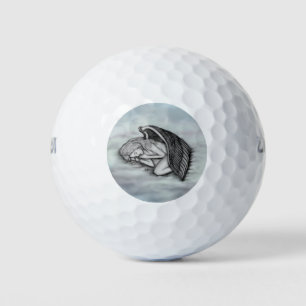 Ein schlafender Engel auf den Himmelswolken Golfball