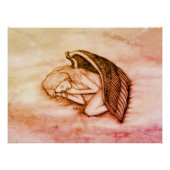 Ein schlafender Engel auf den Himmelswolken im Sum Poster (Vorderseite)