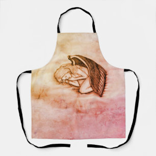 Ein schlafender Engel auf den Himmelswolken im Sum Schürze