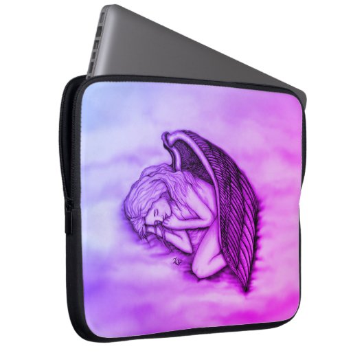 Ein schlafender Engel auf den Himmelswolken Laptopschutzhülle (Vorne Rechts)
