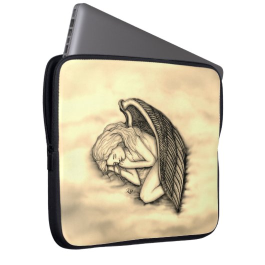 Ein schlafender Engel auf den Himmelswolken Laptopschutzhülle (Vorne Rechts)