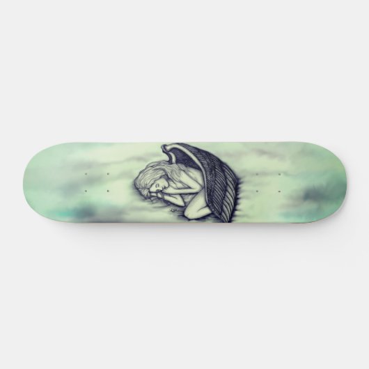 Ein schlafender Engel auf den Himmelswolken Skateboard (Horizontal)