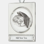 Ein schlafender Engel Banner-Ornament Silber (Links)