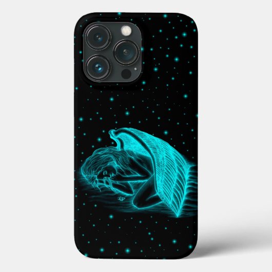 Ein schlafender Engel in Schwarz und Grün Case-Mate iPhone Hülle (Rückseite)