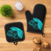 Ein schlafender Engel Ofenhandschuh & Topflappen-Set (Oben Unten)