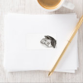 Ein schlafender Engel , schwarz und weiß Adressaufkleber (Insitu)