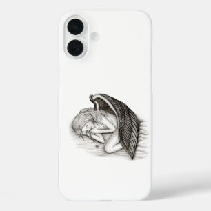 Ein schlafender Engel , schwarz und weiß iPhone 16 Plus Hülle