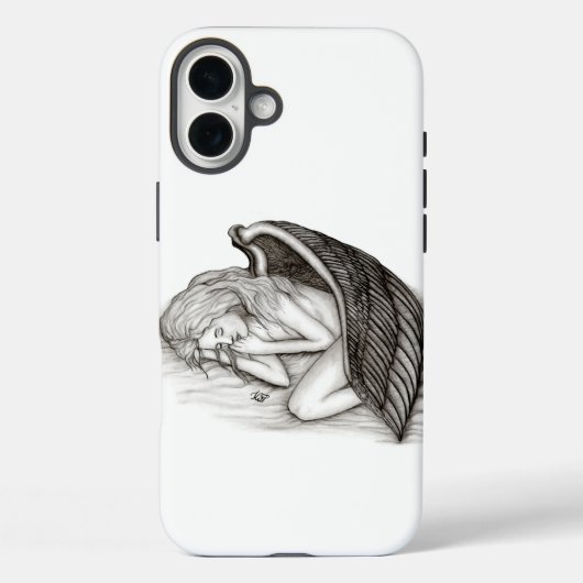 Ein schlafender Engel , schwarz und weiß Case-Mate iPhone Hülle (Rückseite)