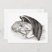 Ein schlafender Engel , schwarz und weiß Postkarte (Vorne/Hinten)