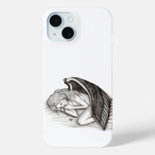 Ein schlafender Engel , schwarz-weiß Design Case-Mate iPhone Hülle (Rückseite)
