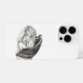Ein schlafender Engel , schwarz-weiß Design iPhone Hülle (Rückseite (Horizontal))