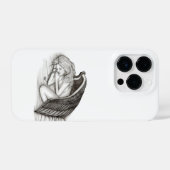 Ein schlafender Engel , schwarz-weiß Design iPhone Hülle (Rückseite (Horizontal))