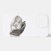 Ein schlafender Engel , schwarz-weiß Design iPhone Hülle (Rückseite (Horizontal))