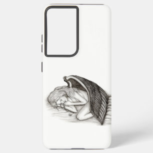 Ein schlafender Engel , schwarz-weiß Design Samsung Galaxy Hülle