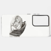Ein schlafender Engel , schwarz-weiß Design Samsung Galaxy Hülle (Rückseite (Horizontal))