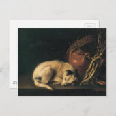 Ein schlafender Hund mit Terracotta Pot von Gerrit Postkarte (Vorne/Hinten)