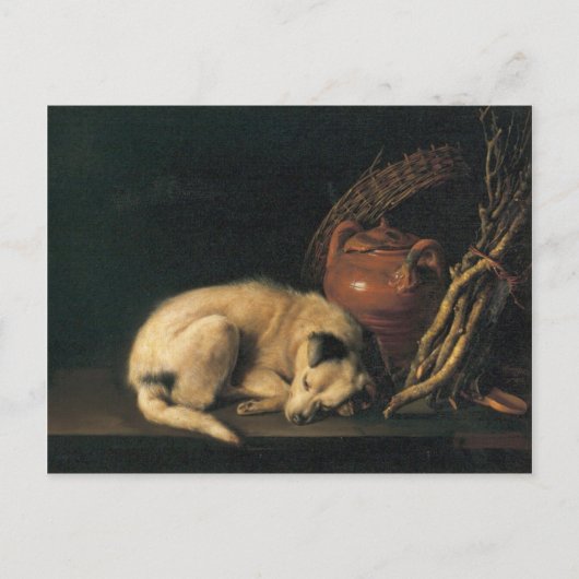 Ein schlafender Hund mit Terracotta Pot von Gerrit Postkarte (Vorderseite)