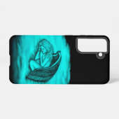 Ein Schlafengel , Schwarz und Grün Design Samsung Galaxy Hülle (Rückseite (Horizontal))