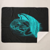 Ein Schlafengel , Schwarz und Grün Design Sherpadecke (Vorderseite (Horizontal))