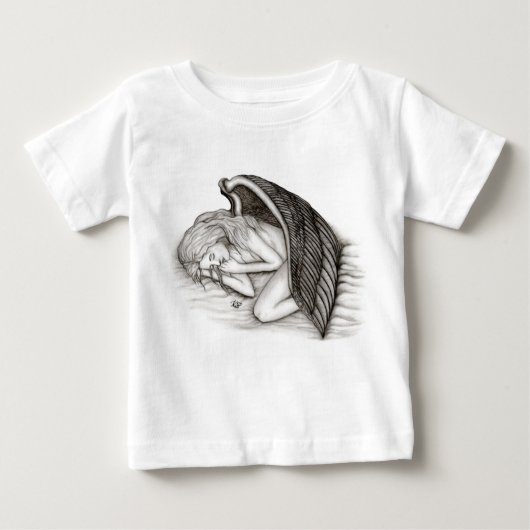 Ein Schlafengel , Schwarz-Weiß-Design Baby T-shirt (Vorderseite)