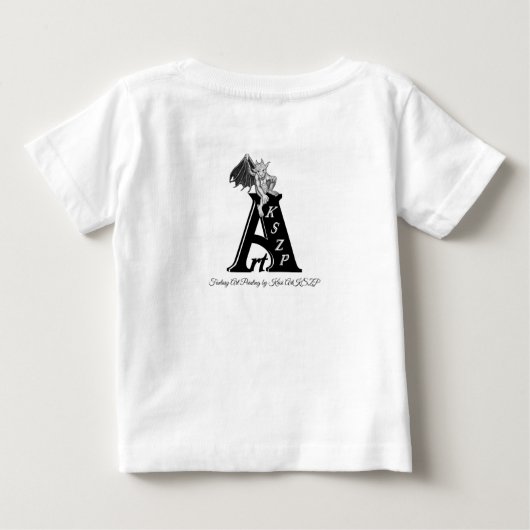 Ein Schlafengel , Schwarz-Weiß-Design Baby T-shirt (Rückseite)