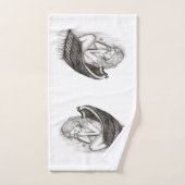 Ein Schlafengel , Schwarz-Weiß-Design Badhandtuch Set (Handtuch)