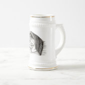 Ein Schlafengel , Schwarz-Weiß-Design Bierglas (VorderseiteRechts)