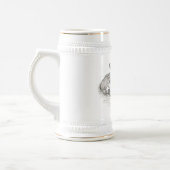 Ein Schlafengel , Schwarz-Weiß-Design Bierglas (Links)