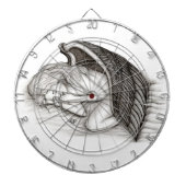 Ein Schlafengel , Schwarz-Weiß-Design Dartscheibe (vorne)