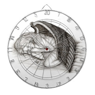 Ein Schlafengel , Schwarz-Weiß-Design Dartscheibe