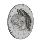 Ein Schlafengel , Schwarz-Weiß-Design Dartscheibe (Vorderseite Links)