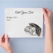 Ein Schlafengel , Schwarz-Weiß-Design Flyer (Hand)