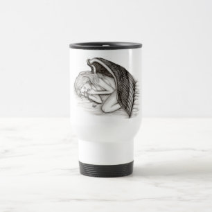 Ein Schlafengel , Schwarz-Weiß-Design Reisebecher