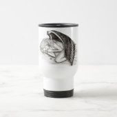Ein Schlafengel , Schwarz-Weiß-Design Reisebecher (Mittel)