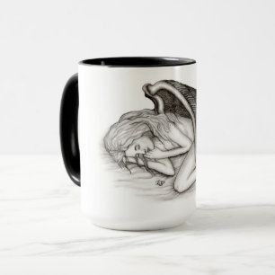 Ein Schlafengel , Schwarz-Weiß-Design Tasse