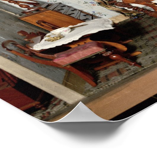 Ein Schlafzimmer in "Mrs. Bryant's Pleasure", c.18 Poster (Ecke)