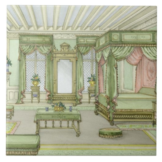 Ein Schlafzimmerinnenraum in Art Henri II Fliese (Vorderseite)