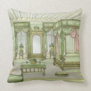 Ein Schlafzimmerinnenraum in Art Henri II Kissen