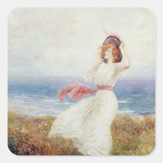 Ein Schlag auf den Klippen Quadratischer Aufkleber (Vorderseite)