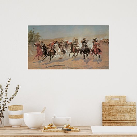 Ein Schlag für das Holz, 1889 Frederic Remington Poster (Küche)