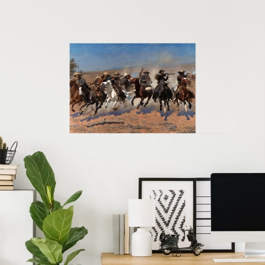 Ein Schlag für Holz von Frederic Remington Poster (Heimbüro)
