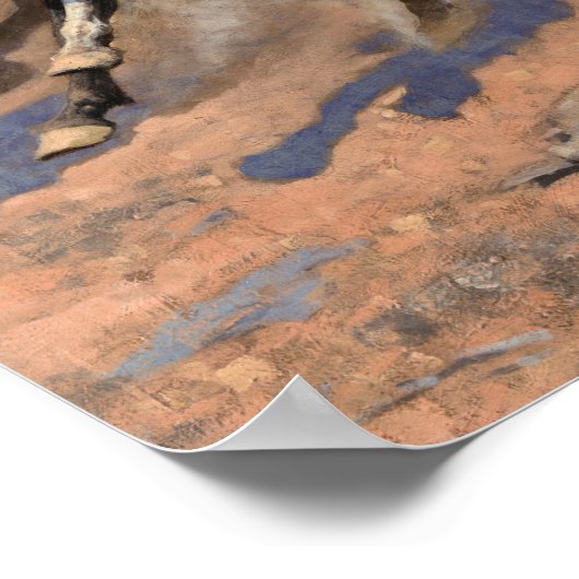 Ein Schlag für Holz von Frederic Remington Poster (Ecke)