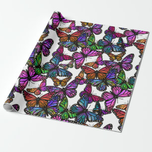 Ein Schlag mit Rainbow-Butterfly-Papier Geschenkpapier