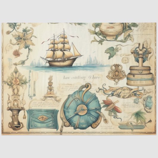 Ein schlankes Design für eine nautische Serie 14 Seidenpapier (Vorderseite)