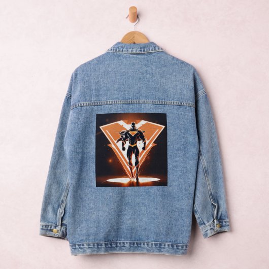 Ein schlankes Vektorlogo Super-Helden-Denim-Jacke Jeansjacke (Hangar)