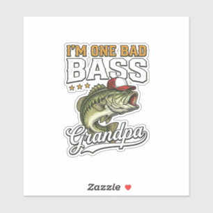 Ein schlechter Bass-Opa-Angeln Vintage-Vektor-Desi Aufkleber