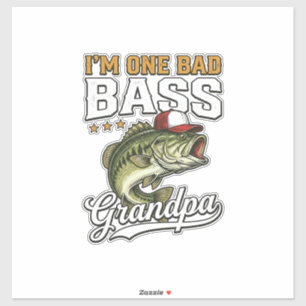 Ein schlechter Bass-Opa-Angeln Vintage-Vektor-Desi Aufkleber