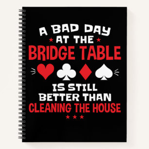 Ein schlechter Tag am Bridge Table Funny Card Game Notizblock