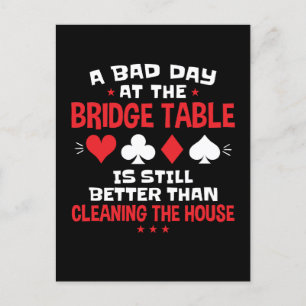 Ein schlechter Tag am Bridge Table Funny Card Game Postkarte