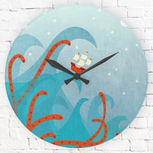 Ein schlechter Tag für die Schönheit der Seefahrer Große Wanduhr